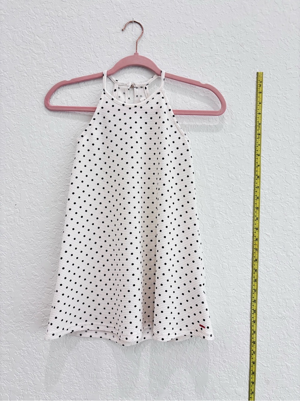 Astr White Polka Dot Halter Dress